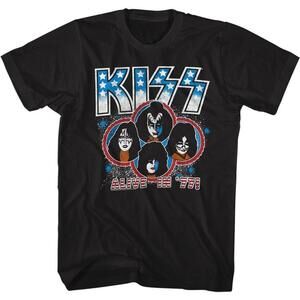 Kiss Alive In 77 Black Adult Classic T Shirt